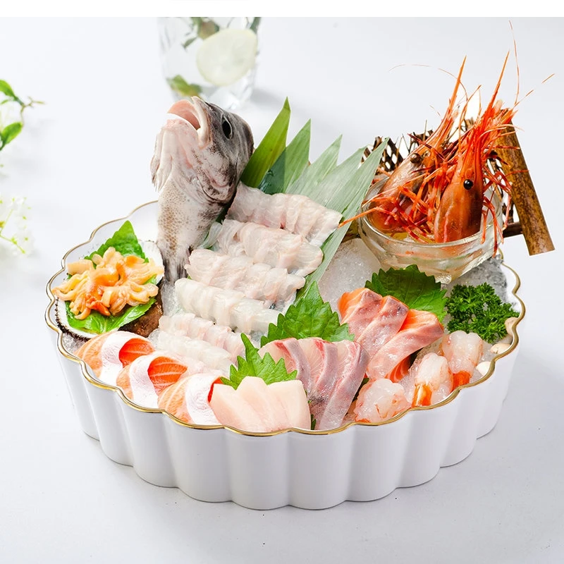 11 inch ceramic round Sashimi high-end seafood Cuisine large
11 inch ceramic round Sashimi high-end seafood Cuisine large
