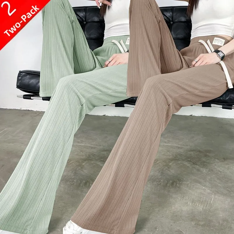 Ice Silk High Waist Wide Leg Casual Pants Women's Draped Thin Summer Trousers Micro Flared Pants Commute Style Artistic
Ice Silk High Waist Wide Leg Casual Pants Women's Draped Thin Summer Trousers Micro Flared Pants Commute Style Artistic