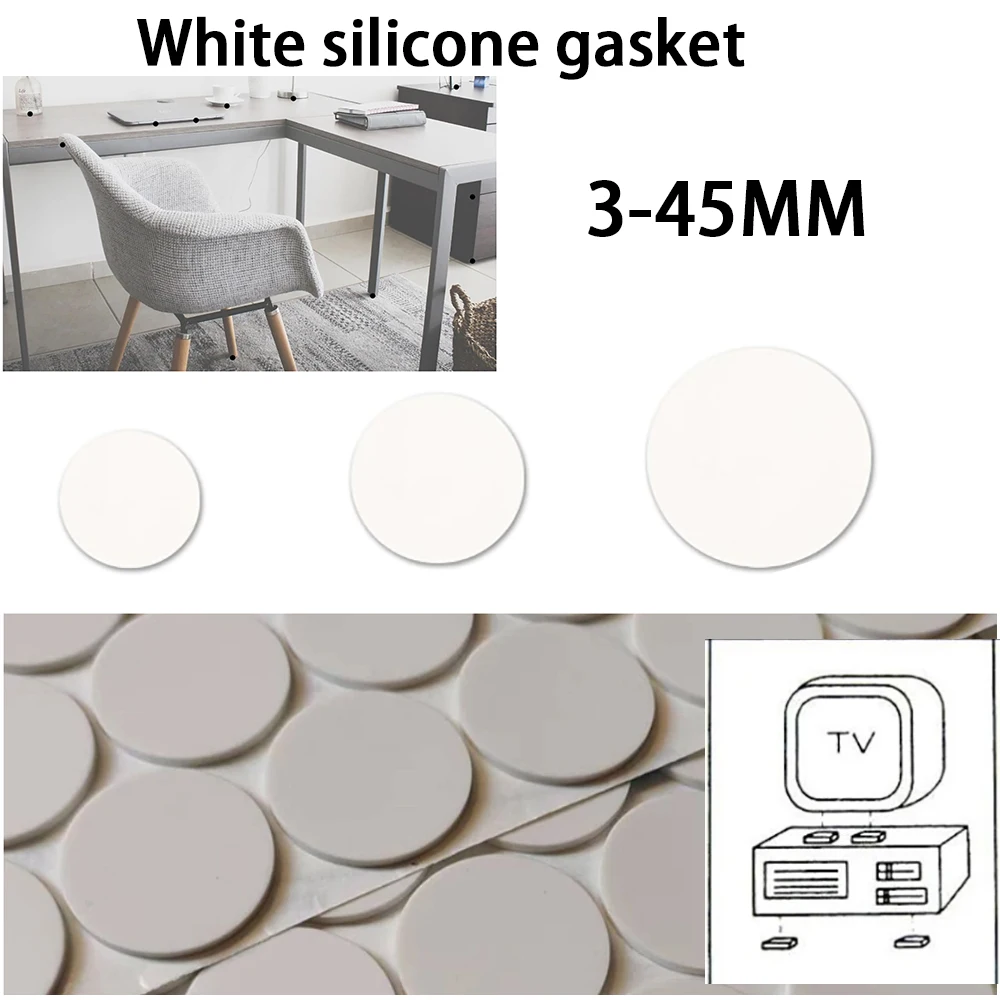 3-45MM Round Crafting DIY White silicone gasket with single-sided adhesive backing Non-slip rubber mat
3-45MM Round Crafting DIY White silicone gasket with single-sided adhesive backing Non-slip rubber mat