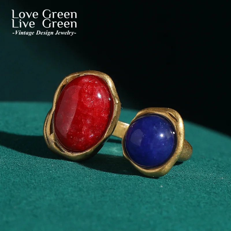 Vintage Red Blue Natural Stone Oval Adjustable Ring Gold Color For Woman Luxury High Quality Trendy Thanksgiving Wedding Trends
Vintage Red Blue Natural Stone Oval Adjustable Ring Gold Color For Woman Luxury High Quality Trendy Thanksgiving Wedding Trends