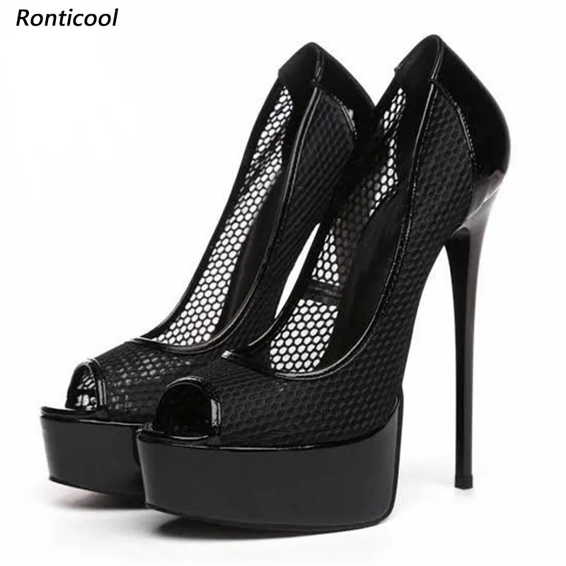 Ronticool/женские летние туфли-лодочки ручной работы, пикантные элегантные черные туфли на шпильке с открытым носком, женские туфли для вечеринок, размер США 5-20
Ronticool/женские летние туфли-лодочки ручной работы, пикантные элегантные черные туфли на шпильке с открытым носком, женские туфли для вечеринок, размер США 5-20