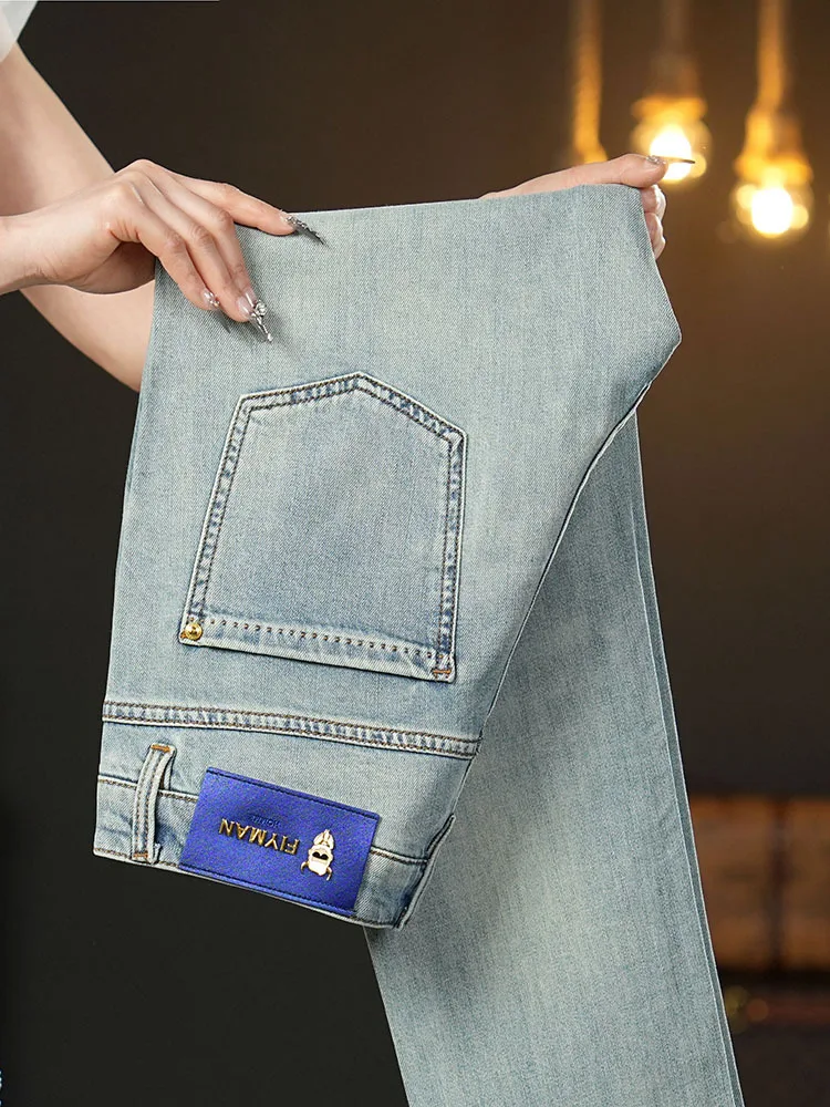 Летние тонкие джинсы 2025 года, новые мужские облегающие джинсы на небольшую ногу, модные брендовые модные легкие роскошные эластичные джинсовые повседневные длинные брюки 
Летние тонкие джинсы 2025 года, новые мужские облегающие джинсы на небольшую ногу, модные брендовые модные легкие роскошные эластичные джинсовые повседневные длинные брюки