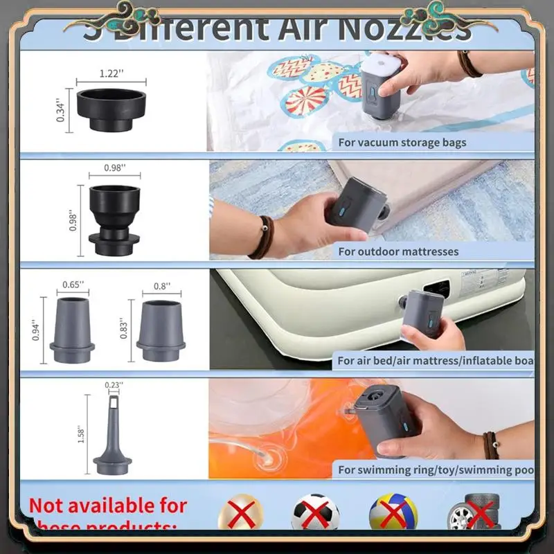 Premium Wireless Inflation Pump Portable Outdoor Electric Air Pump Air Compressor For Air Cushion Bed Swimming Yoga Exercise
Premium Wireless Inflation Pump Portable Outdoor Electric Air Pump Air Compressor For Air Cushion Bed Swimming Yoga Exercise