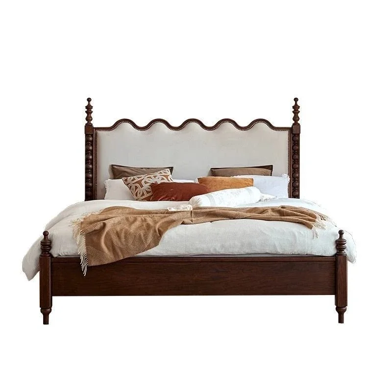 Vintage solid wood bed, white wax wood antique double bed, 1.8-meter soft pack bed
Vintage solid wood bed, white wax wood antique double bed, 1.8-meter soft pack bed