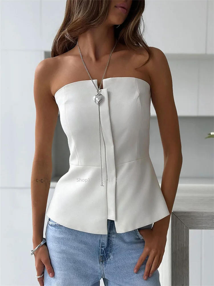 Backless Fashion Bandeau Tank Top For Women Patchwork Slim Elegant Cropped High Waist Y2k Top Ladies Zipper Vest Top 2025
Backless Fashion Bandeau Tank Top For Women Patchwork Slim Elegant Cropped High Waist Y2k Top Ladies Zipper Vest Top 2025