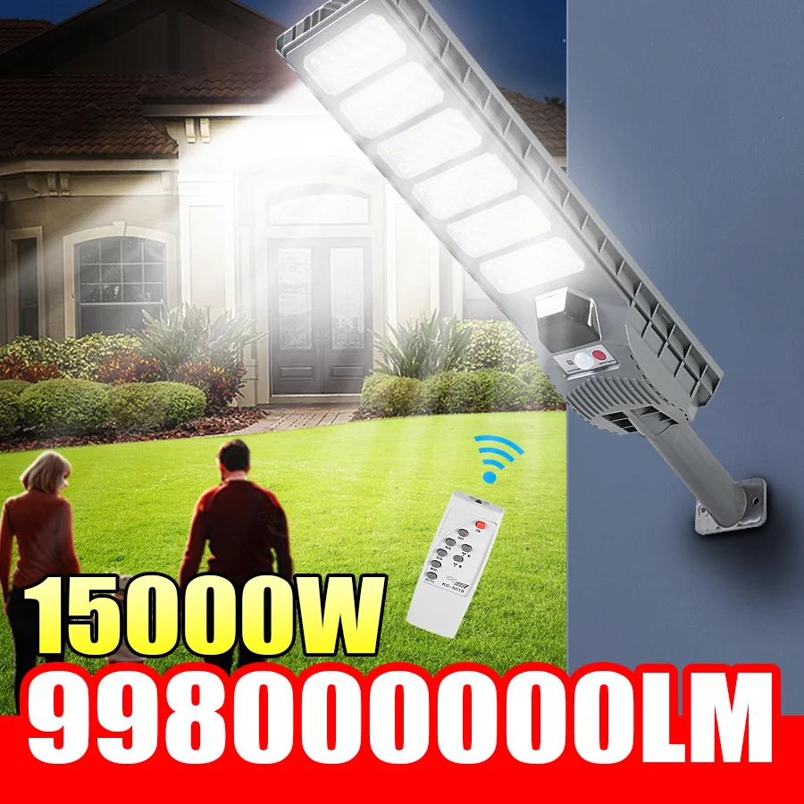998000000LM 15000W Most Powerful LED Solar Light Ultra Bright Outdoor Motion Sensor Outdoor Solar Wall Lamp Garden Street
998000000LM 15000W Most Powerful LED Solar Light Ultra Bright Outdoor Motion Sensor Outdoor Solar Wall Lamp Garden Street