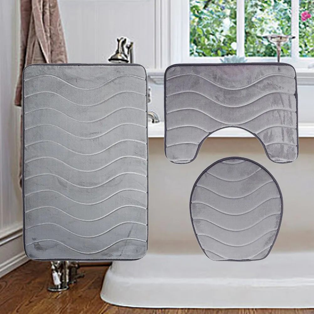3 Piece Toilet Decorative Mat Set Elegant Embossed Texture Soft Skin Friendly High Water Absorption Non Slip Backing Bathroom
3 Piece Toilet Decorative Mat Set Elegant Embossed Texture Soft Skin Friendly High Water Absorption Non Slip Backing Bathroom