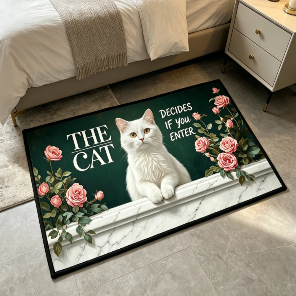 Custom Anti Slip Floor Rug Vintage White Cat Doormat For Bedroom Living Room Home Decor Housewarming Gift
Custom Anti Slip Floor Rug Vintage White Cat Doormat For Bedroom Living Room Home Decor Housewarming Gift