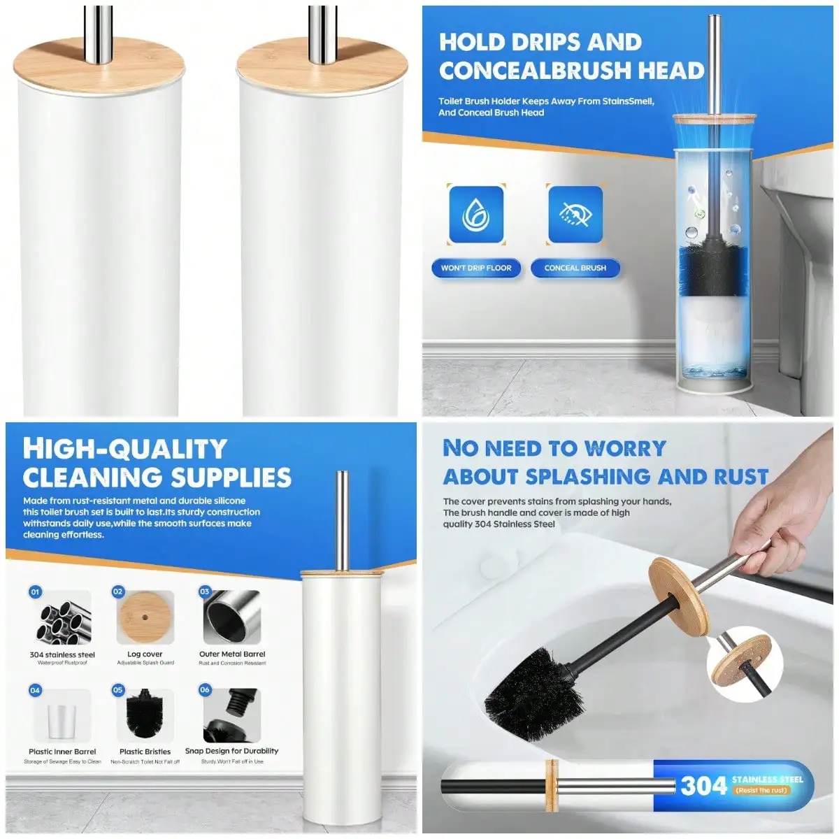 Compact Toilet Brush And Holder 2 Pack,SetStainlSteel Handle Toilet Brush,Deep Cleaning,Durable Nylon Bristles,Splash-Proof Desi
Compact Toilet Brush And Holder 2 Pack,SetStainlSteel Handle Toilet Brush,Deep Cleaning,Durable Nylon Bristles,Splash-Proof Desi