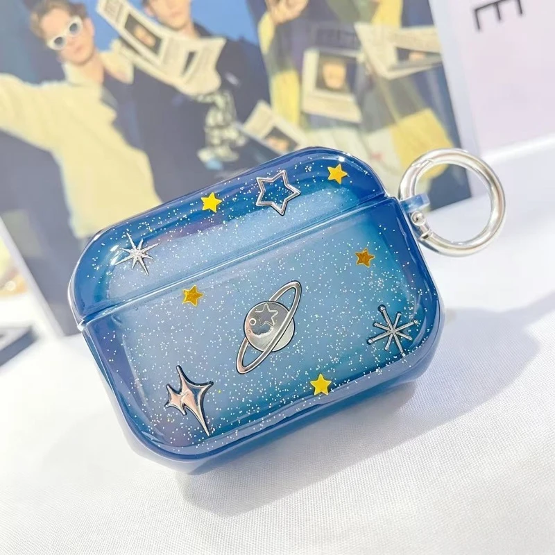 Sparkling Space Planet Earphone Case Protective Cover Blue Starry Sky Soft TPU Anti Drop Earphone Accessories with Keychain
Sparkling Space Planet Earphone Case Protective Cover Blue Starry Sky Soft TPU Anti Drop Earphone Accessories with Keychain