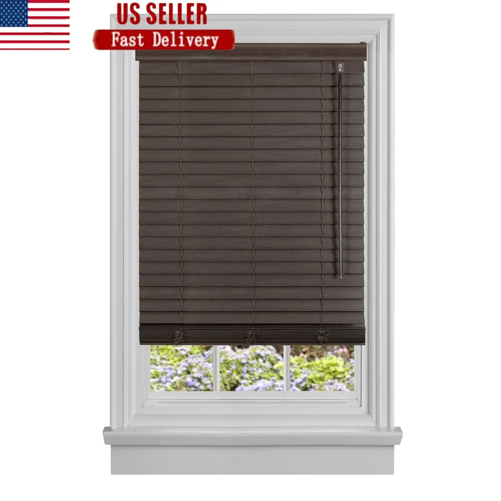 Cordless Faux Wood Blinds Room Darkening Horizontal Blinds Child and Pet Safe 2 Inch Slat Adjustable Light Control Indoor Window
Cordless Faux Wood Blinds Room Darkening Horizontal Blinds Child and Pet Safe 2 Inch Slat Adjustable Light Control Indoor Window