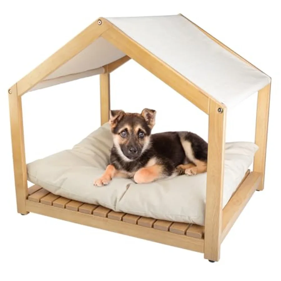 Dog House - 30x24-Inch Indoor Dog House with Soft Cushion and Adjustable Canopy - Wood Dog Furniture for Small to Medium Pets u
Dog House - 30x24-Inch Indoor Dog House with Soft Cushion and Adjustable Canopy - Wood Dog Furniture for Small to Medium Pets u