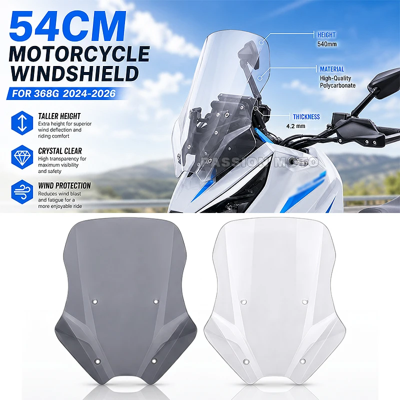 368G Motorcycle Front Windscreen Wind Deflectors Modified Heightened Windshield Accessories 54CM For ZONTES 368 G 368g 2024-2026
368G Motorcycle Front Windscreen Wind Deflectors Modified Heightened Windshield Accessories 54CM For ZONTES 368 G 368g 2024-2026