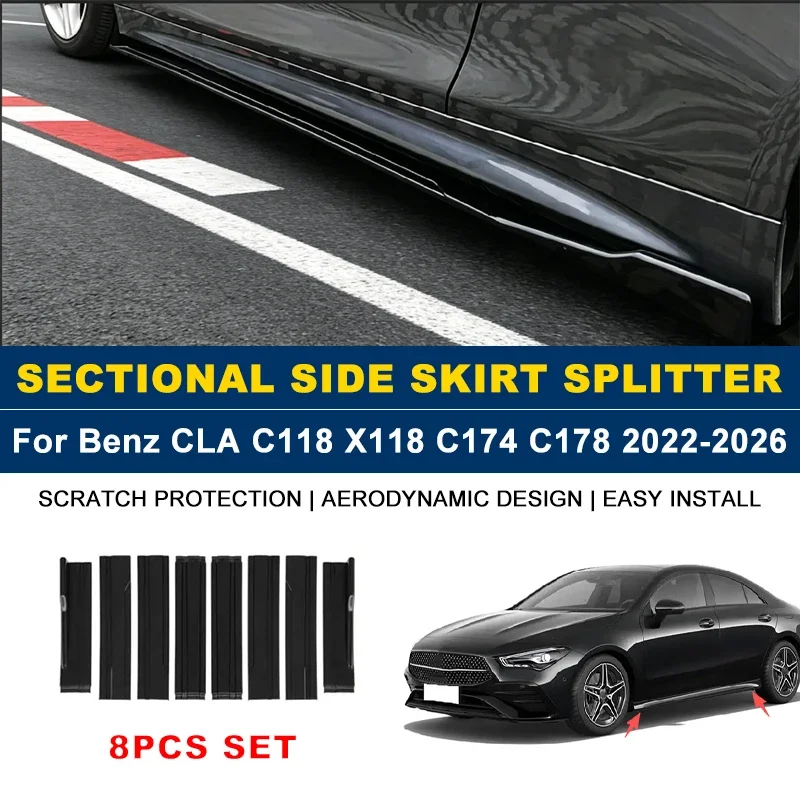 2m Sectional Side Skirt Extension Lips Side Spoiler,Car Exterior Modified Upgrade Kit For Benz CLA C118 X118 C174 C178 2022-2026
2m Sectional Side Skirt Extension Lips Side Spoiler,Car Exterior Modified Upgrade Kit For Benz CLA C118 X118 C174 C178 2022-2026