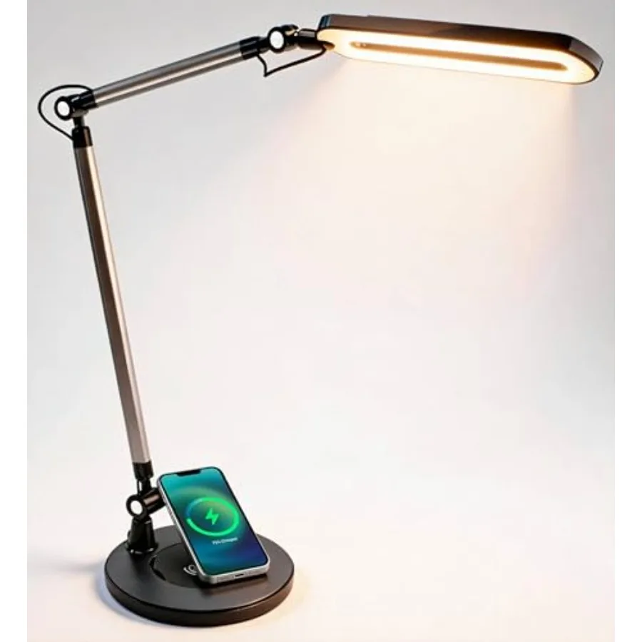LED Architect Desk Lamp for Home Office with Wireless Charger, Adjustable Swing Arm, 32 in Tall, 11.8 in Panel, 3 Color Modes,
LED Architect Desk Lamp for Home Office with Wireless Charger, Adjustable Swing Arm, 32 in Tall, 11.8 in Panel, 3 Color Modes,