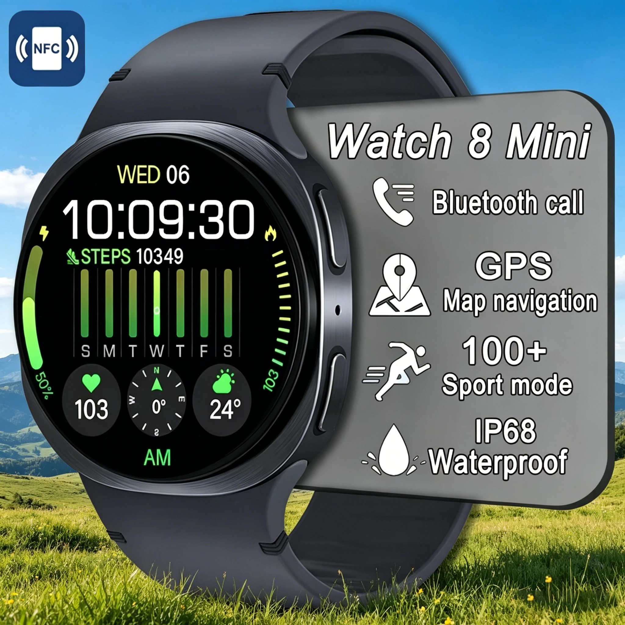 New Fashion Weather Sports Blue Tooth Call Heart Rate Health Sleep Smartwatch SOS Map Navigation Wireless Charging Smart Watch 8
New Fashion Weather Sports Blue Tooth Call Heart Rate Health Sleep Smartwatch SOS Map Navigation Wireless Charging Smart Watch 8