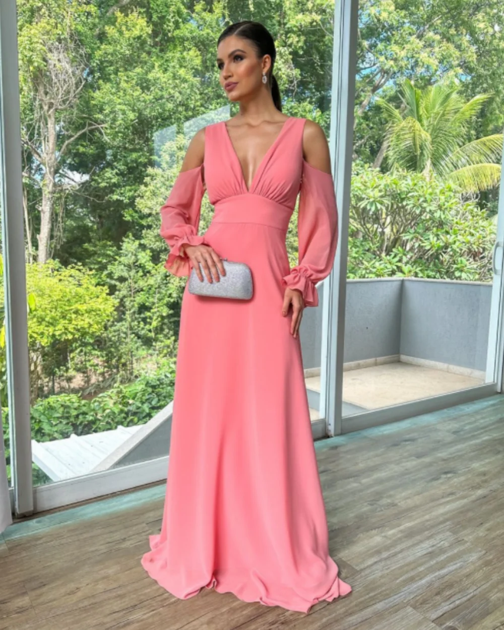 Customized A-line V-neck Sweep Train Prom Gowns Backless Chiffon Evening Dresses فساتين للمناسبات الخاصة
Customized A-line V-neck Sweep Train Prom Gowns Backless Chiffon Evening Dresses فساتين للمناسبات الخاصة