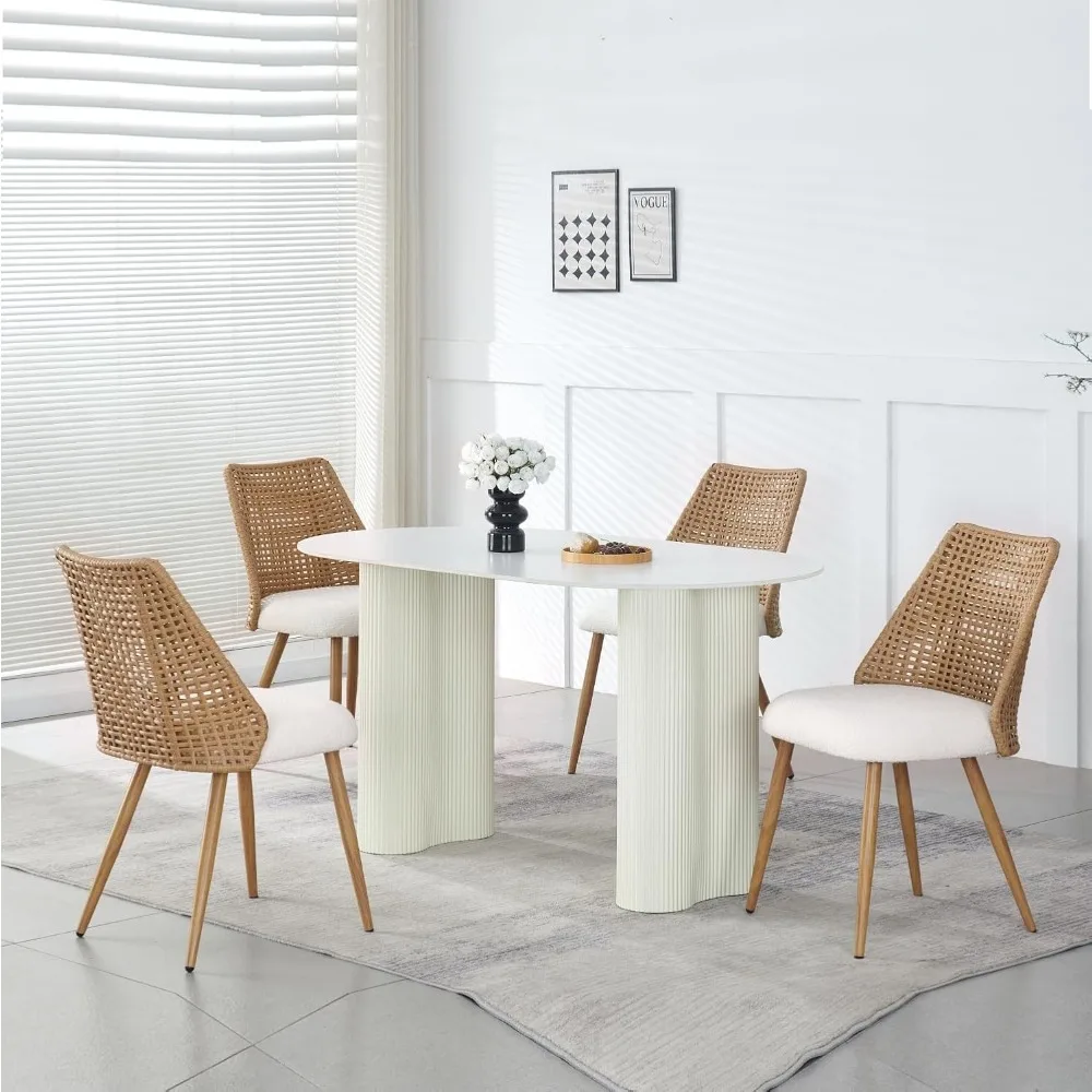 Rattan Dining Chairs, Upholstered Dining Chairs with Armless and PE Cane Backrest, Mid Century Modern Dining Room Chairs with
Rattan Dining Chairs, Upholstered Dining Chairs with Armless and PE Cane Backrest, Mid Century Modern Dining Room Chairs with