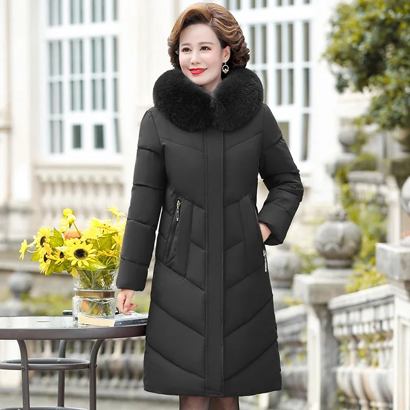 Winter Jacket Women Cotton Padded Coat Fur Hooded Long Design Thick Warm Outerwear
Winter Jacket Women Cotton Padded Coat Fur Hooded Long Design Thick Warm Outerwear