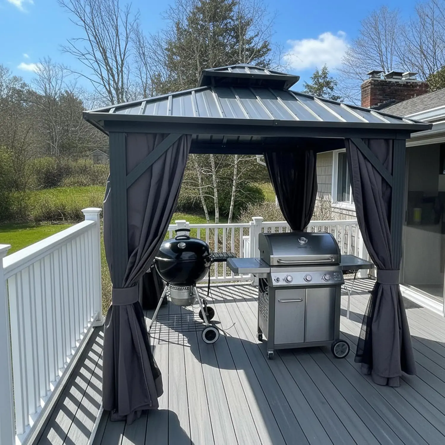 8' X 8' Outdoor Gazebo Aluminum Permanent Hardtop Gazebo with Galvanized Steel Double Roof for Patio Backyard Deck with, Custom
8' X 8' Outdoor Gazebo Aluminum Permanent Hardtop Gazebo with Galvanized Steel Double Roof for Patio Backyard Deck with, Custom