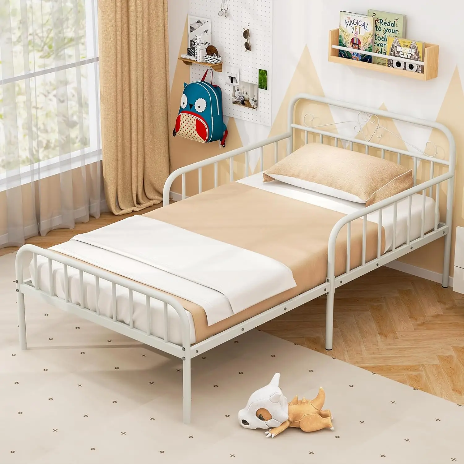 Metal Twin Bed Frames for Kids, Heavy Duty Metal Platform Bed Frame with Headboard & Safety Guardrails, Modern, Customized
Metal Twin Bed Frames for Kids, Heavy Duty Metal Platform Bed Frame with Headboard & Safety Guardrails, Modern, Customized