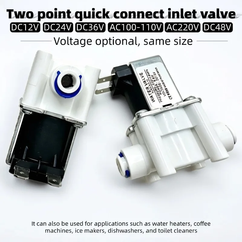 DC12V DC24V DC36V DC48V AC110V AC220V Coffee machine electromagnetic inlet valve normally closed 2-point two-way quick connector
DC12V DC24V DC36V DC48V AC110V AC220V Coffee machine electromagnetic inlet valve normally closed 2-point two-way quick connector