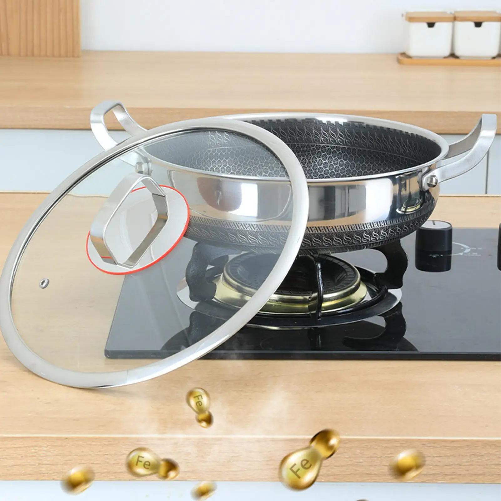 Stainless Steel Hot Pot Nonstick Wok Cookware Double Handle Soup Pot With Cover Chinese Pot Induction Gas Stove General Wok
Stainless Steel Hot Pot Nonstick Wok Cookware Double Handle Soup Pot With Cover Chinese Pot Induction Gas Stove General Wok