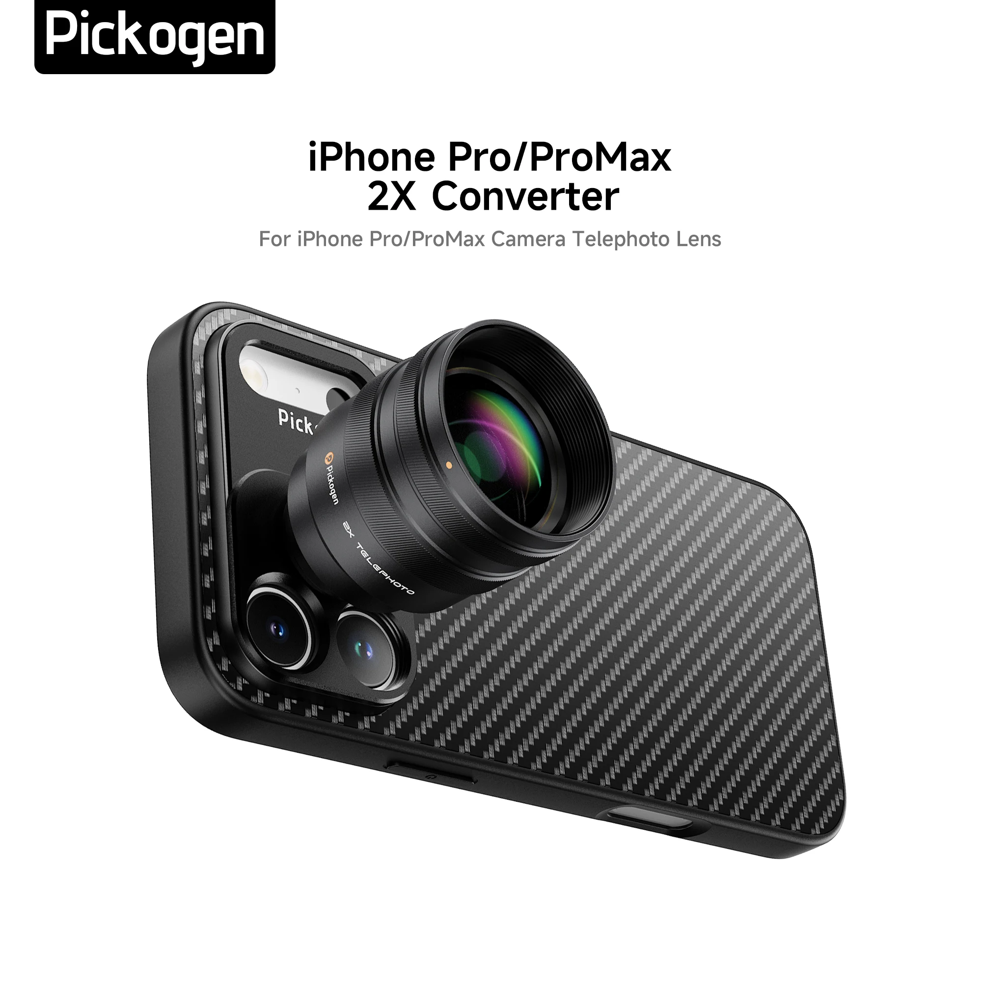 PICKOGEN 2X Converter for Mobile Phone Camera Telephoto Lens, 240mm Teleconverter With Phone Case iPhone 15/16/17 Pro Max
PICKOGEN 2X Converter for Mobile Phone Camera Telephoto Lens, 240mm Teleconverter With Phone Case iPhone 15/16/17 Pro Max