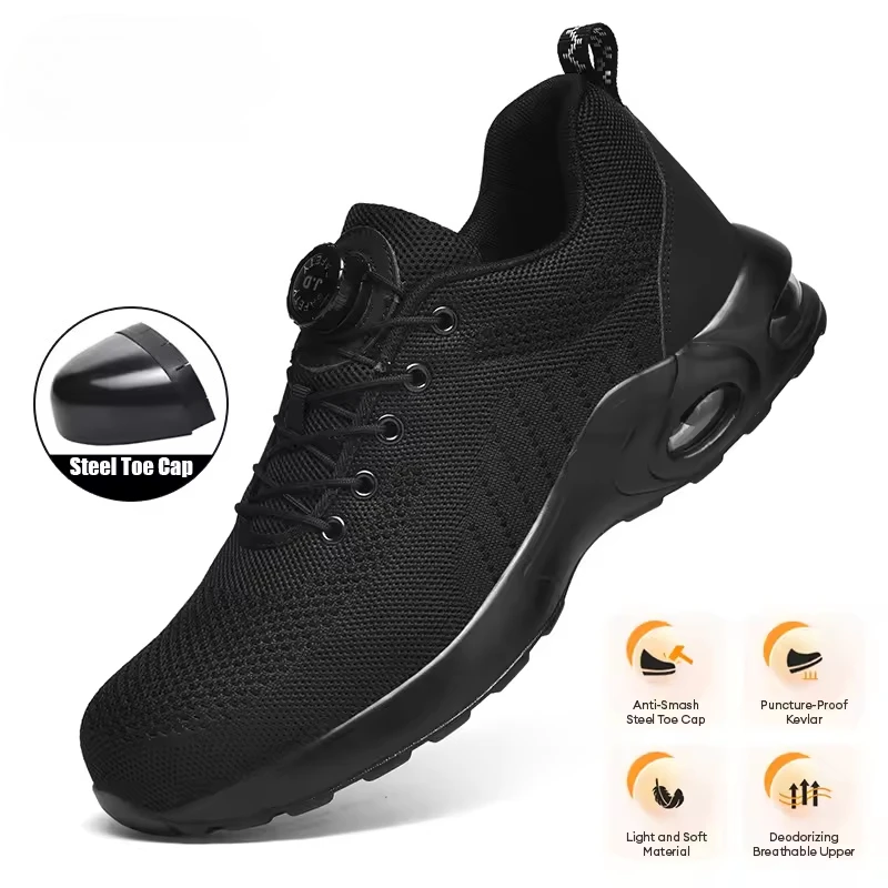 Мужская повседневная рабочая обувь с вращающейся пряжкой на воздушной подушке, противоударная, противопрокольная, женская защитная обувь, защитные ботинки
Мужская повседневная рабочая обувь с вращающейся пряжкой на воздушной подушке, противоударная, противопрокольная, женская защитная обувь, защитные ботинки