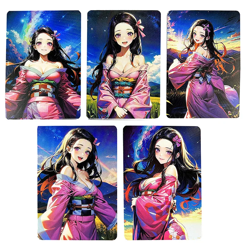 5pcs/set Demon Slayer Kamado Nezuko DIY self-made Color Flash Card ACG Anime Game Collection Card Gift Toy
5pcs/set Demon Slayer Kamado Nezuko DIY self-made Color Flash Card ACG Anime Game Collection Card Gift Toy