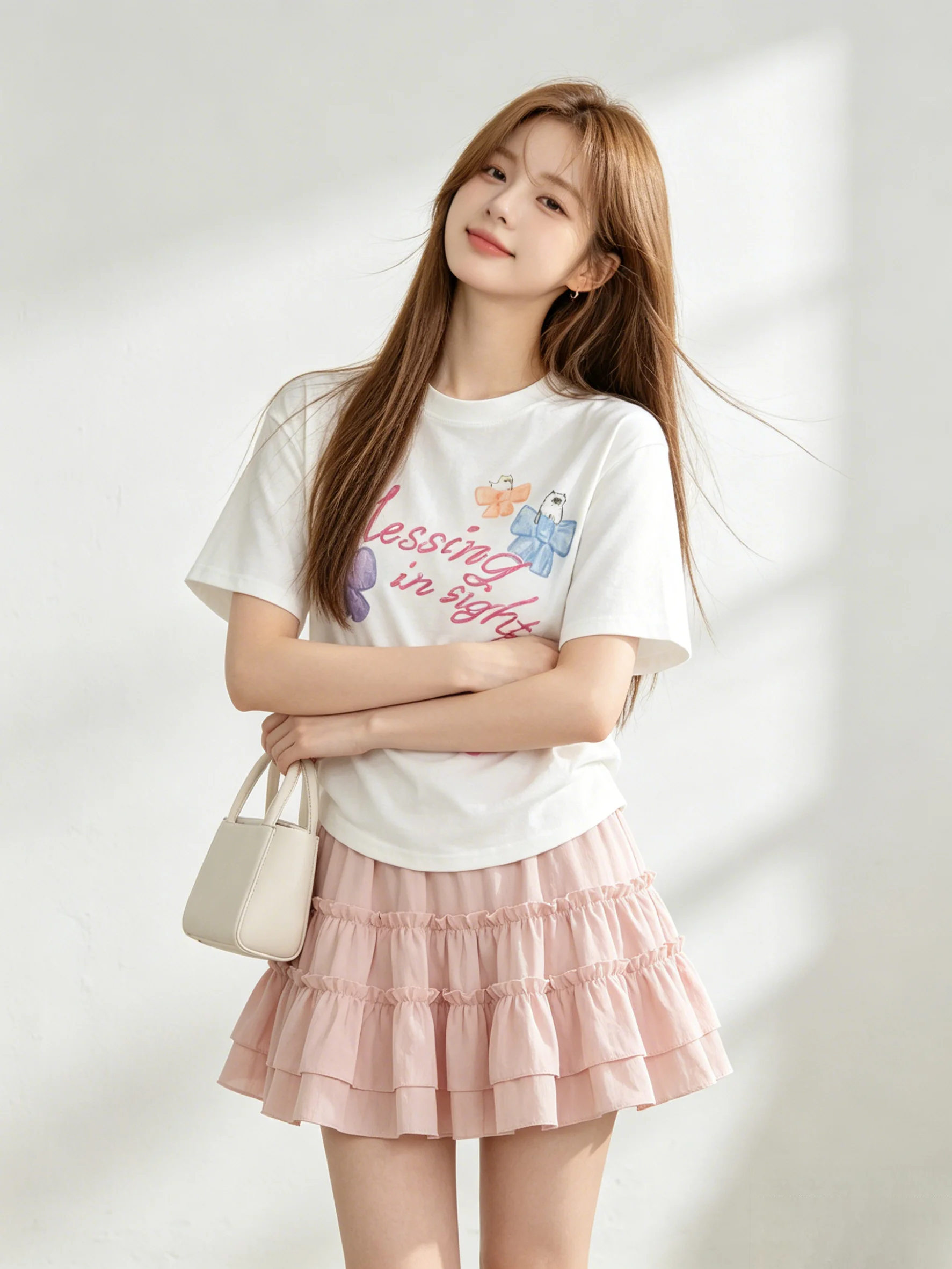 Casual Korean Style round Neck Printed T-Shirt Summer Short Sleeve Loose Slimming Versatile Top Simple Outerwear for Women
Casual Korean Style round Neck Printed T-Shirt Summer Short Sleeve Loose Slimming Versatile Top Simple Outerwear for Women