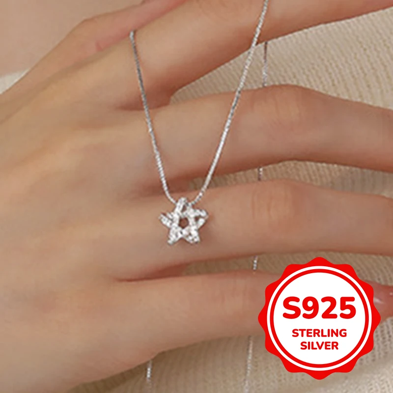 s925 sterling silver hollow star necklace for women light luxury classic collarbone chain elegant fashionable retro simple
s925 sterling silver hollow star necklace for women light luxury classic collarbone chain elegant fashionable retro simple