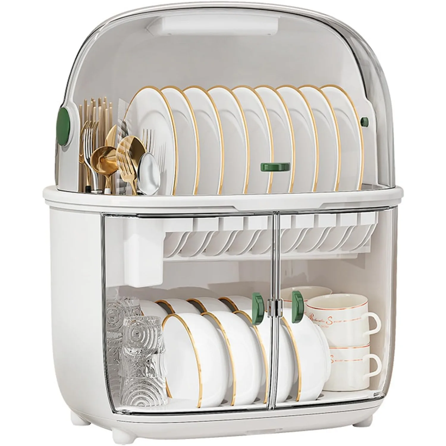 2-х ярусная сушилка для посуды, сливная доска с крышкой, поднос для кухонной тарелки, сушилка для столовых приборов, прозрачная магнитная присоска
2-х ярусная сушилка для посуды, сливная доска с крышкой, поднос для кухонной тарелки, сушилка для столовых приборов, прозрачная магнитная присоска