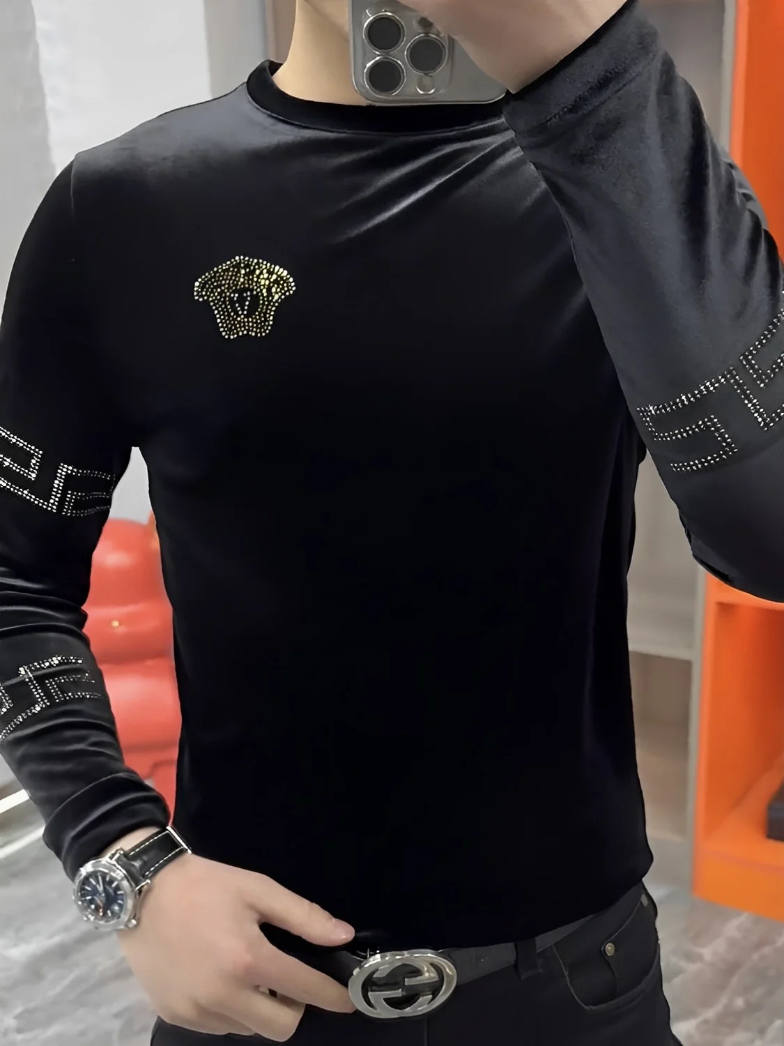 Мужская приталенная толстовка из золотистого бархата с круглым вырезом, осенняя новинка, повседневная, модная, для мужчин среднего возраста
Мужская приталенная толстовка из золотистого бархата с круглым вырезом, осенняя новинка, повседневная, модная, для мужчин среднего возраста