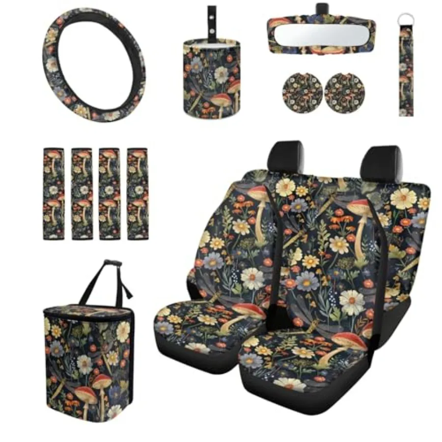 Car Seat Covers Full Set 15 Auto Steering Wheel Cover Seatbelt Shoulder Pad Coasters Garbage Bin Rear View Mirror Cover Keychai
Car Seat Covers Full Set 15 Auto Steering Wheel Cover Seatbelt Shoulder Pad Coasters Garbage Bin Rear View Mirror Cover Keychai