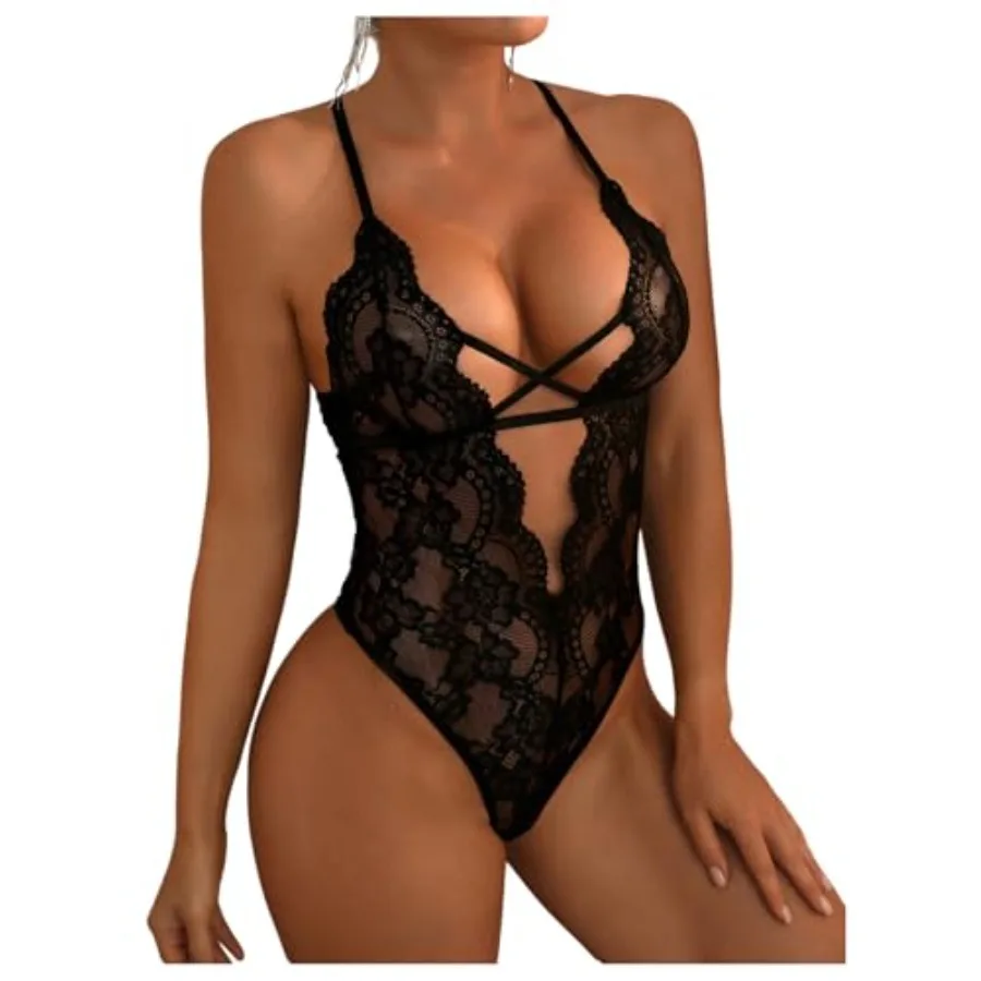 SOLY HUX Women's Floral Lace Criss Cross Lingerie Bodysuit Backless Deep V Neck Sheer Teddy Bodysuits
SOLY HUX Women's Floral Lace Criss Cross Lingerie Bodysuit Backless Deep V Neck Sheer Teddy Bodysuits