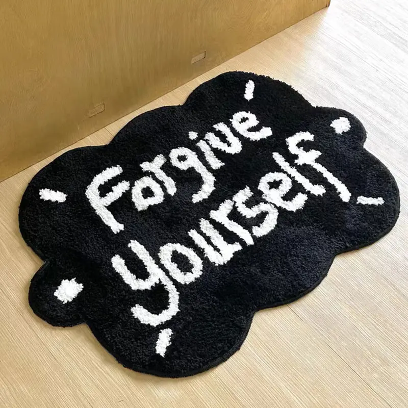 Forgive Yourself Carpet Black And White Rug Modern Aesthetics Soft Tufted Floor Mat Anti-Slip Home Decor Door Mat
Forgive Yourself Carpet Black And White Rug Modern Aesthetics Soft Tufted Floor Mat Anti-Slip Home Decor Door Mat