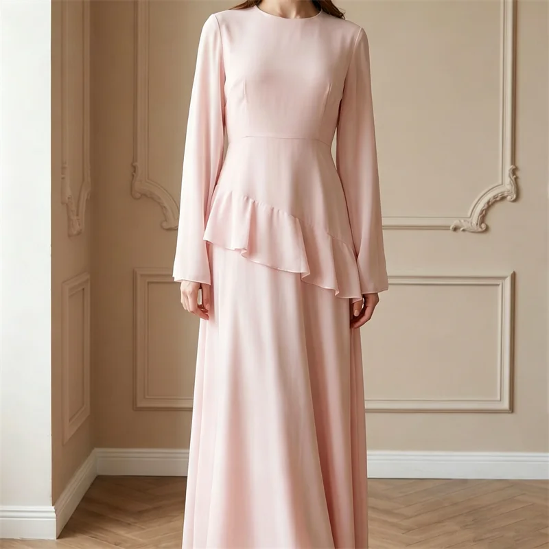 Elegant Women Flare Sleeve Maxi Dress Ruffles Abaya Dubai Kaftan Ramadan Islam Clothing Turkey Caftan Marocain Femme Robe Gown
Elegant Women Flare Sleeve Maxi Dress Ruffles Abaya Dubai Kaftan Ramadan Islam Clothing Turkey Caftan Marocain Femme Robe Gown