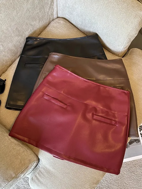 Ankela Red Retro PU Leather Skirt Women's Autumn Winter New High Waist Slimming Anti-Light A-Line f-length Skirt
Ankela Red Retro PU Leather Skirt Women's Autumn Winter New High Waist Slimming Anti-Light A-Line f-length Skirt