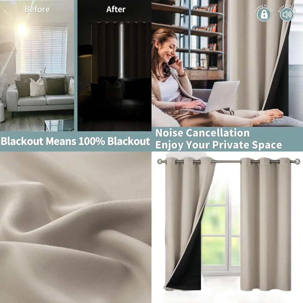 Двухслойные светонепроницаемые шторы с затемняющей подкладкой, шумопоглощающие, 42x63 дюйма, кашемир, 2 панели
Двухслойные светонепроницаемые шторы с затемняющей подкладкой, шумопоглощающие, 42x63 дюйма, кашемир, 2 панели