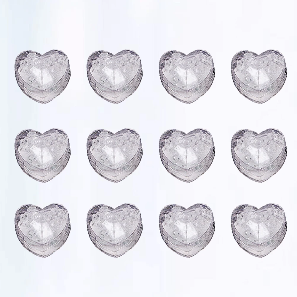 12 Pcs LED Glowing Ice Cubes Hearts Decoration Light up for Party with Lights Wedding
12 Pcs LED Glowing Ice Cubes Hearts Decoration Light up for Party with Lights Wedding
