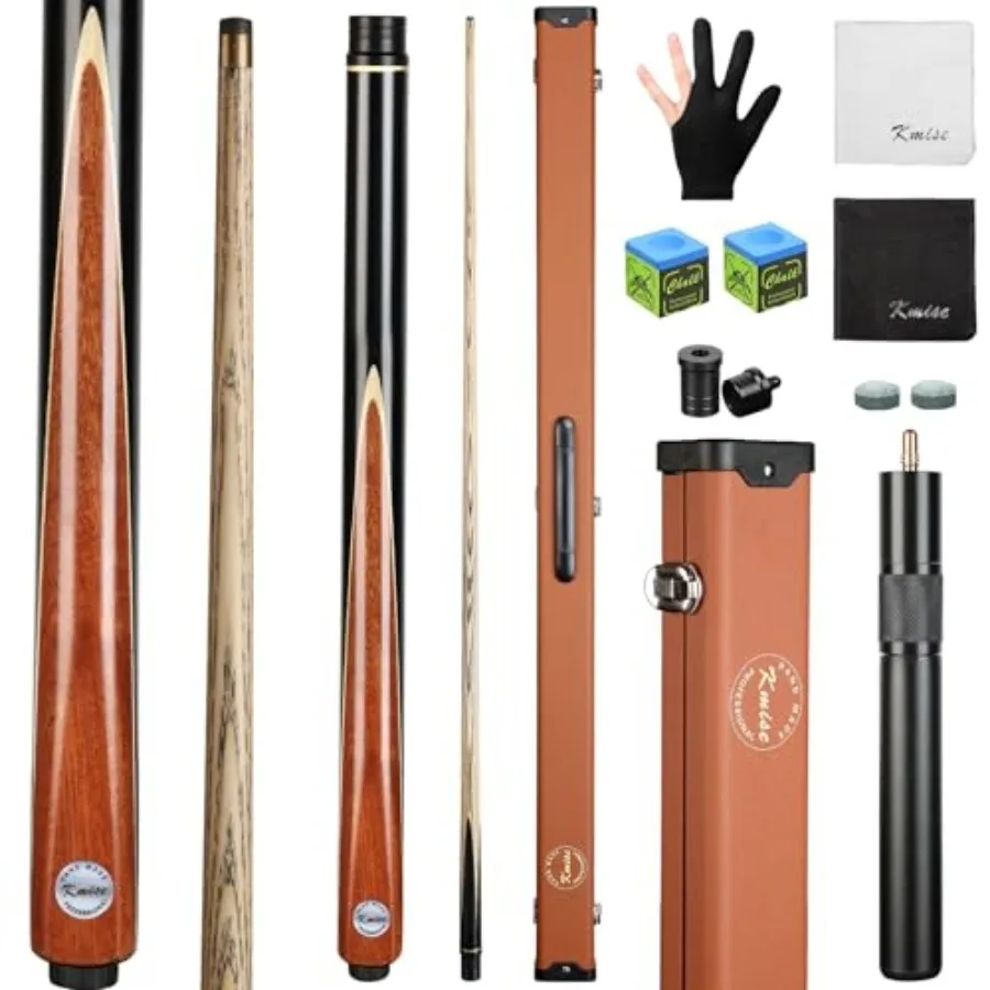 57" 3/4 Jointed Snooker Billiard Pool Cue Handcrafted 9.5MM Tip Ash Wood Cue 19~ with Telescopic Aluminium Extension and Billia
57" 3/4 Jointed Snooker Billiard Pool Cue Handcrafted 9.5MM Tip Ash Wood Cue 19~ with Telescopic Aluminium Extension and Billia
