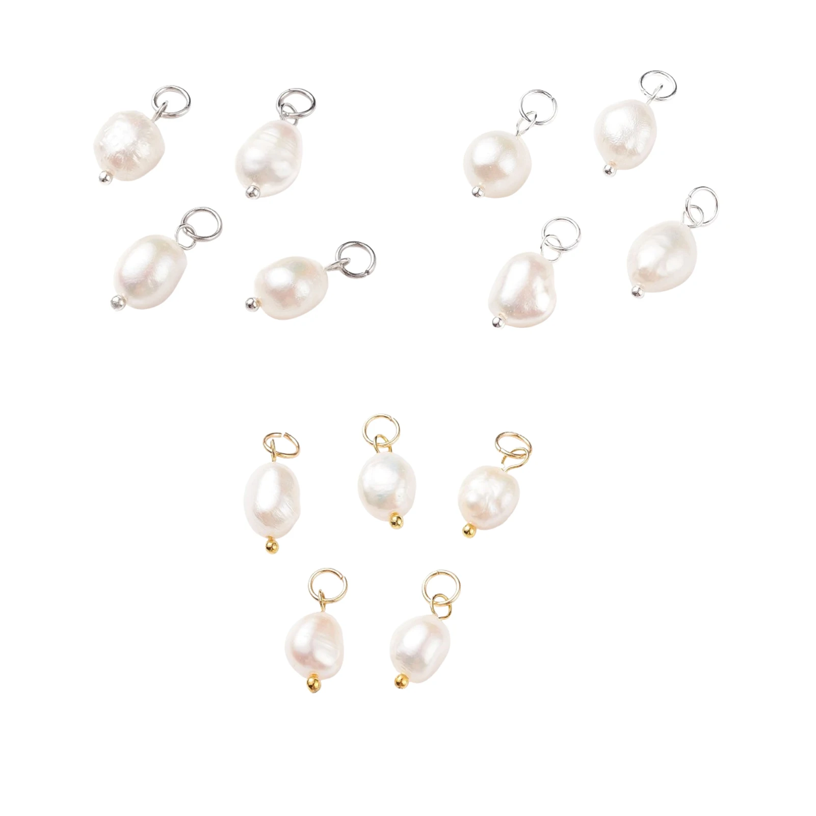 100 Pcs Natural Cultured Freshwater Pearl Charms with Brass Loop Stainless Steel Jump Rings for Women Necklace Earrings Jewelry
100 Pcs Natural Cultured Freshwater Pearl Charms with Brass Loop Stainless Steel Jump Rings for Women Necklace Earrings Jewelry