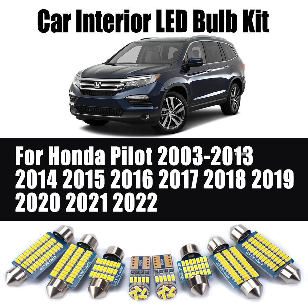 Canbus для Honda Pilot 2003-2013 2014 2015 2016 2017 2018 2019 2020 2021 2022 Автомобильный светодиодный внутренний купольный светильник для чтения Комплект светодиодных ламп
Canbus для Honda Pilot 2003-2013 2014 2015 2016 2017 2018 2019 2020 2021 2022 Автомобильный светодиодный внутренний купольный светильник для чтения Комплект светодиодных ламп