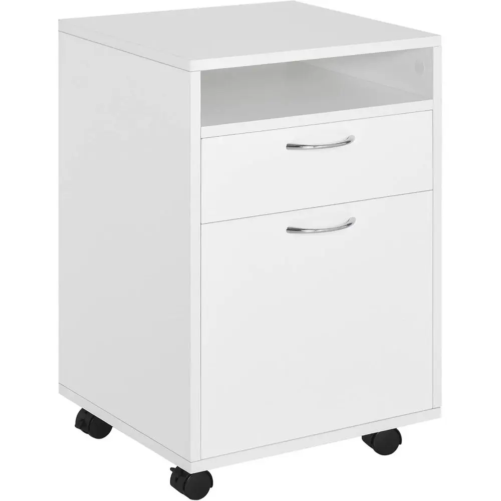 White 40x35x60 cm Rolling Storage Cabinet with Shelves and Office Containers
White 40x35x60 cm Rolling Storage Cabinet with Shelves and Office Containers