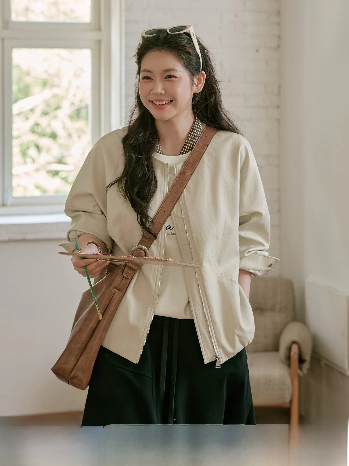 Loose Fit Protein Leather Jacket Women's plus Size Spring New Style Cloud Soft Leather Coat Shoulder Sleeve Outerwear
Loose Fit Protein Leather Jacket Women's plus Size Spring New Style Cloud Soft Leather Coat Shoulder Sleeve Outerwear