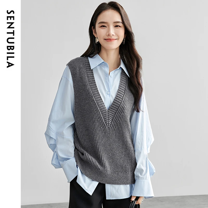 SENTUBILA Wool Blend Sweater Vest for Women 2025 Spring New Straight Solid Sinple V Neck Sleeveless Basic Pullover Top W51J58365
SENTUBILA Wool Blend Sweater Vest for Women 2025 Spring New Straight Solid Sinple V Neck Sleeveless Basic Pullover Top W51J58365