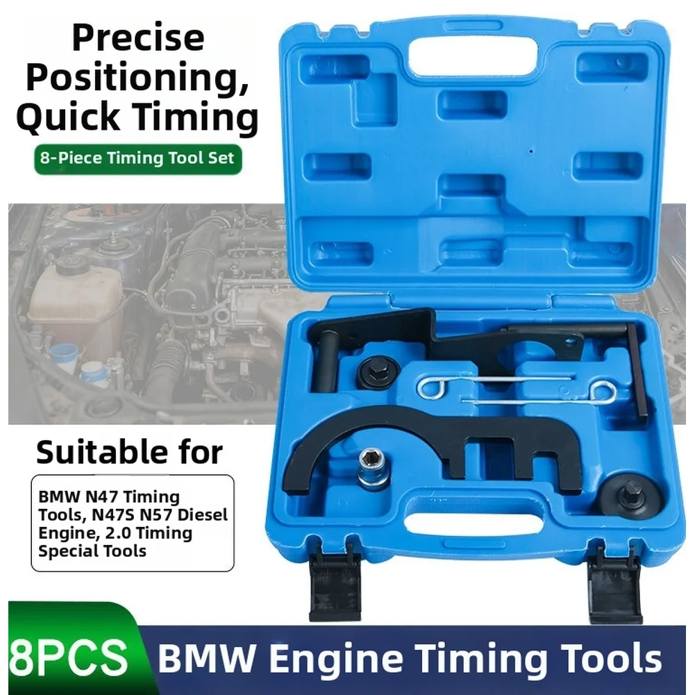 For BMW N47 N47S N57 2.0 Diesel Engine Timing Tool Kit 8Pcs Camshaft Crank Engine Camshaft Timing Tool Setting Locking Device
For BMW N47 N47S N57 2.0 Diesel Engine Timing Tool Kit 8Pcs Camshaft Crank Engine Camshaft Timing Tool Setting Locking Device