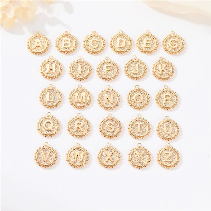 10pcs/ Bag Hot Selling Dainty Round 26 Letters 14K Gold Plated Alphabet Pendant Initial Necklace Letters Jewelry Making Charms
10pcs/ Bag Hot Selling Dainty Round 26 Letters 14K Gold Plated Alphabet Pendant Initial Necklace Letters Jewelry Making Charms