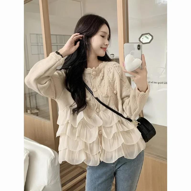 Нежный стильный кардиган, женский осенне-зимний свободный кружевной вязаный топ
Нежный стильный кардиган, женский осенне-зимний свободный кружевной вязаный топ